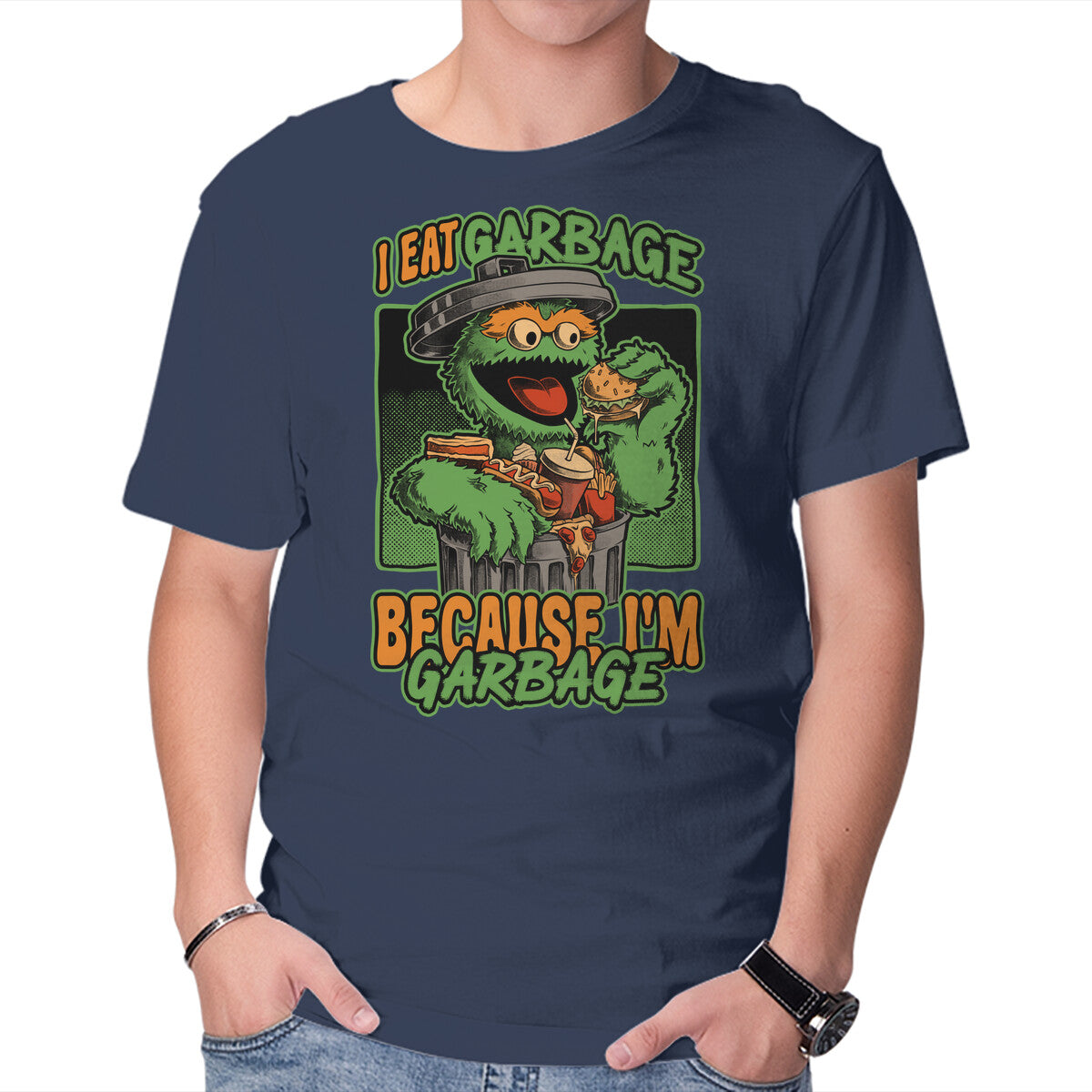I'm Garbage – Funny Graphic T-Shirt in navy, product display