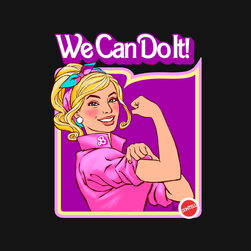 Barbie Can Do It – Movie Graphic T-Shirt design artwork for black graphic T-shirt