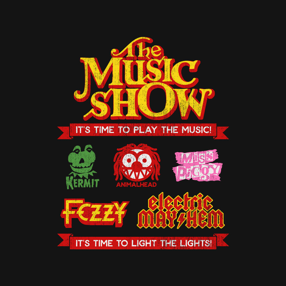 Muppetfest – Music Graphic T-Shirt design artwork for black graphic T-shirt