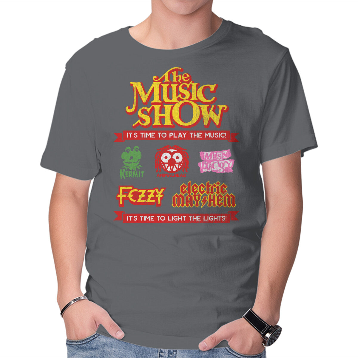 Muppetfest – Music Graphic T-Shirt in charcoal, product display