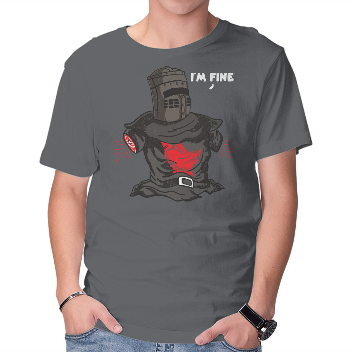 I'm Fine – Movie Graphic T-Shirt in charcoal, product display
