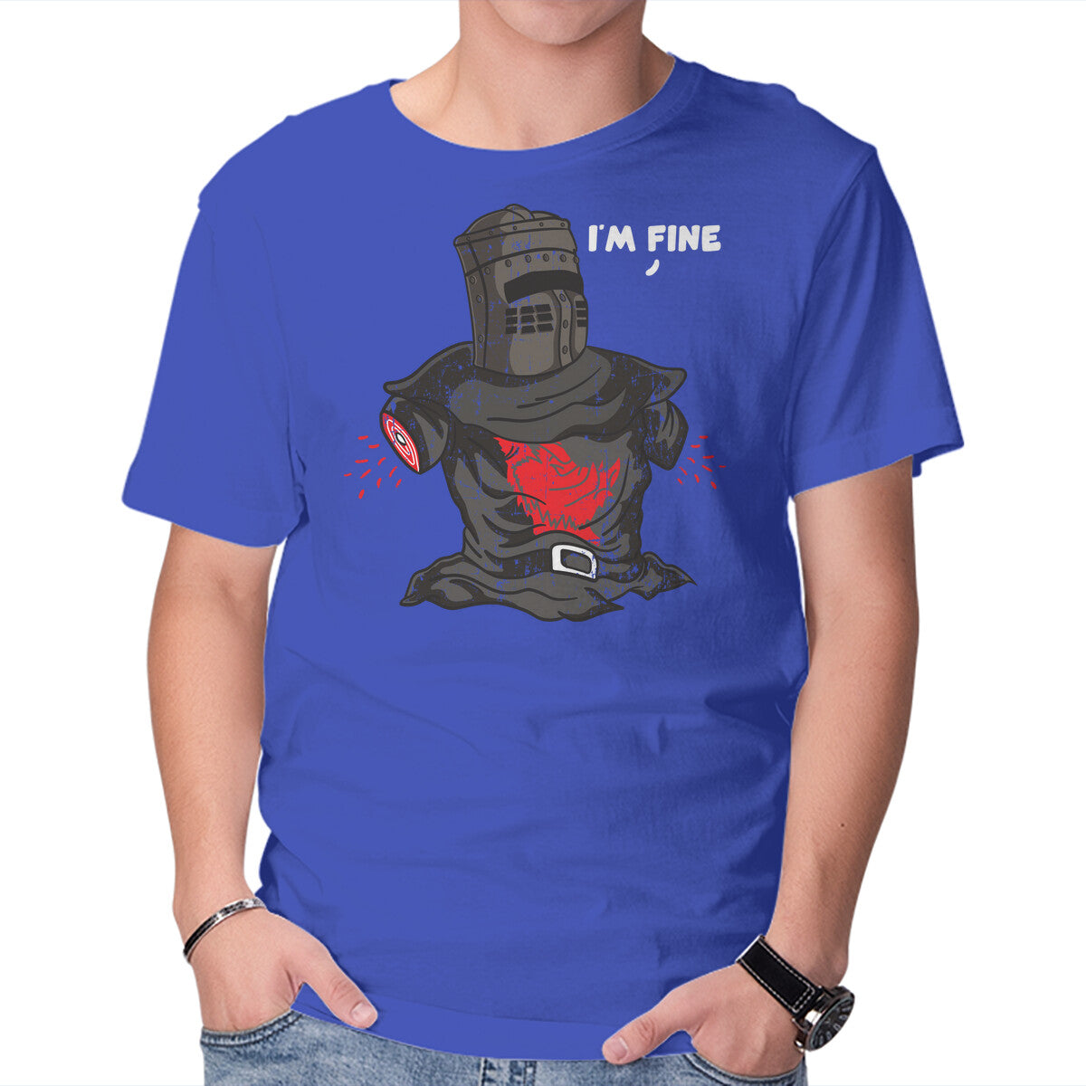 I'm Fine – Movie Graphic T-Shirt in royal blue, product display