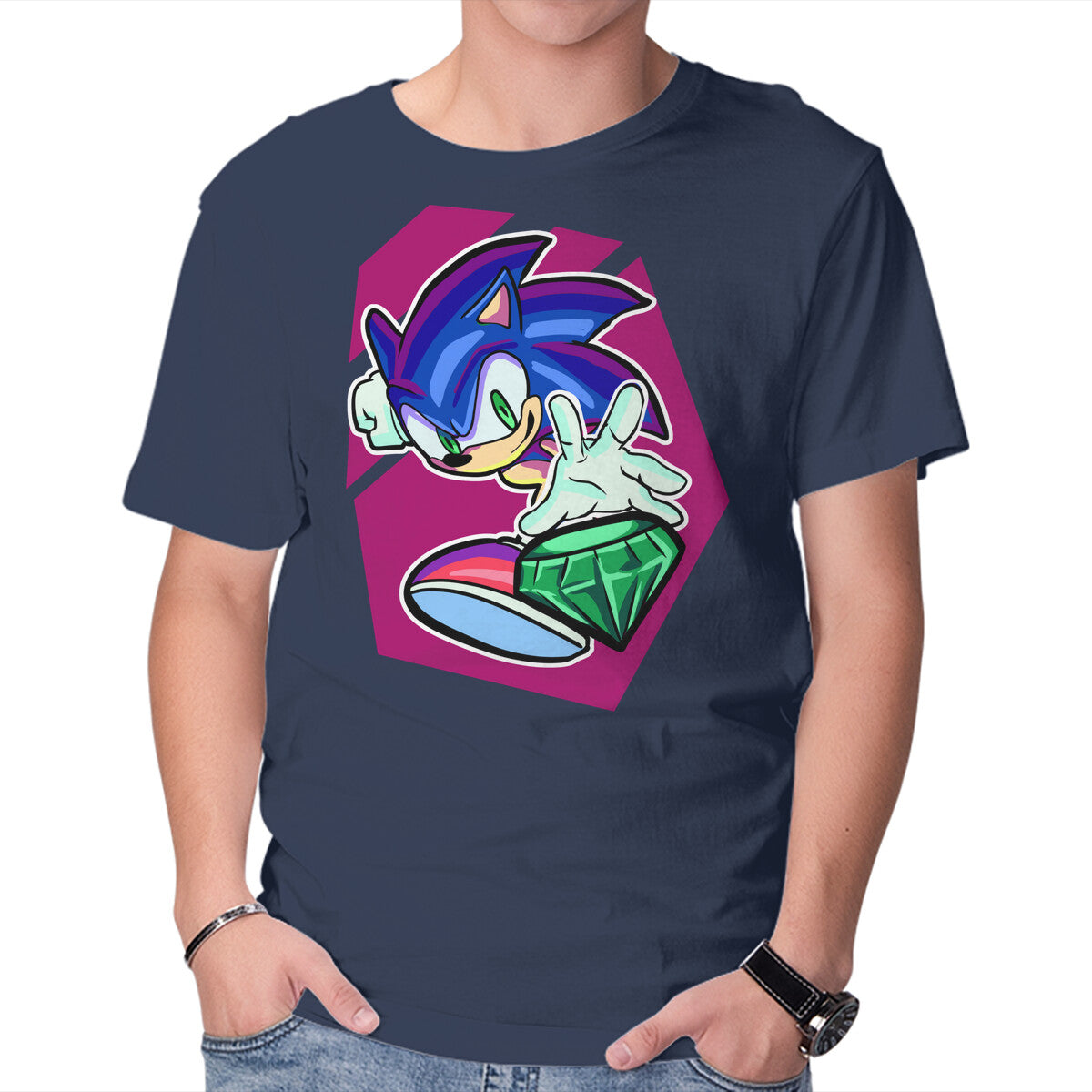 My Emerald – Gaming Graphic T-Shirt in navy, product display