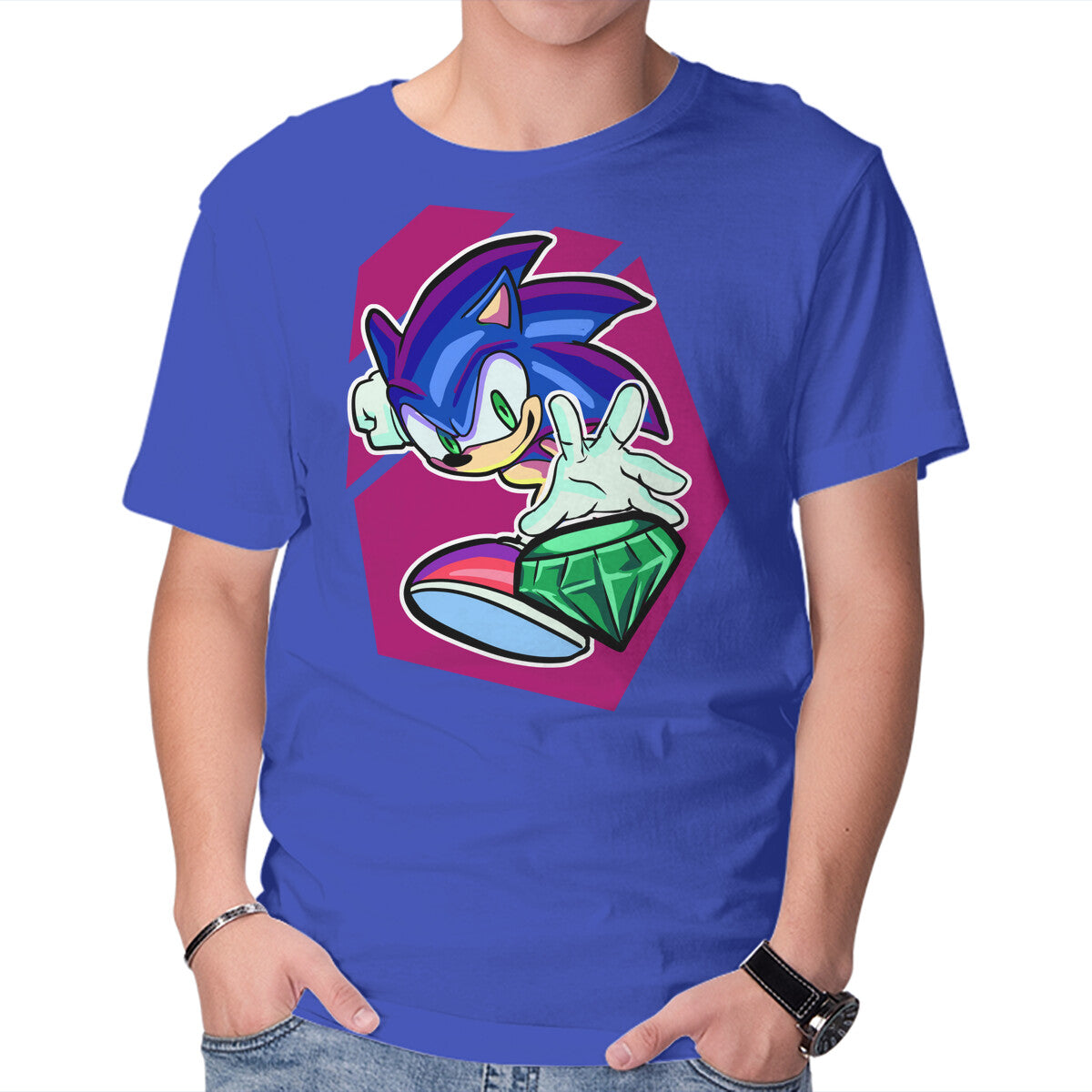 My Emerald – Gaming Graphic T-Shirt in royal blue, product display