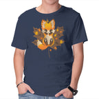 Autumn Kitsune – Animal Graphic T-Shirt in navy, product display