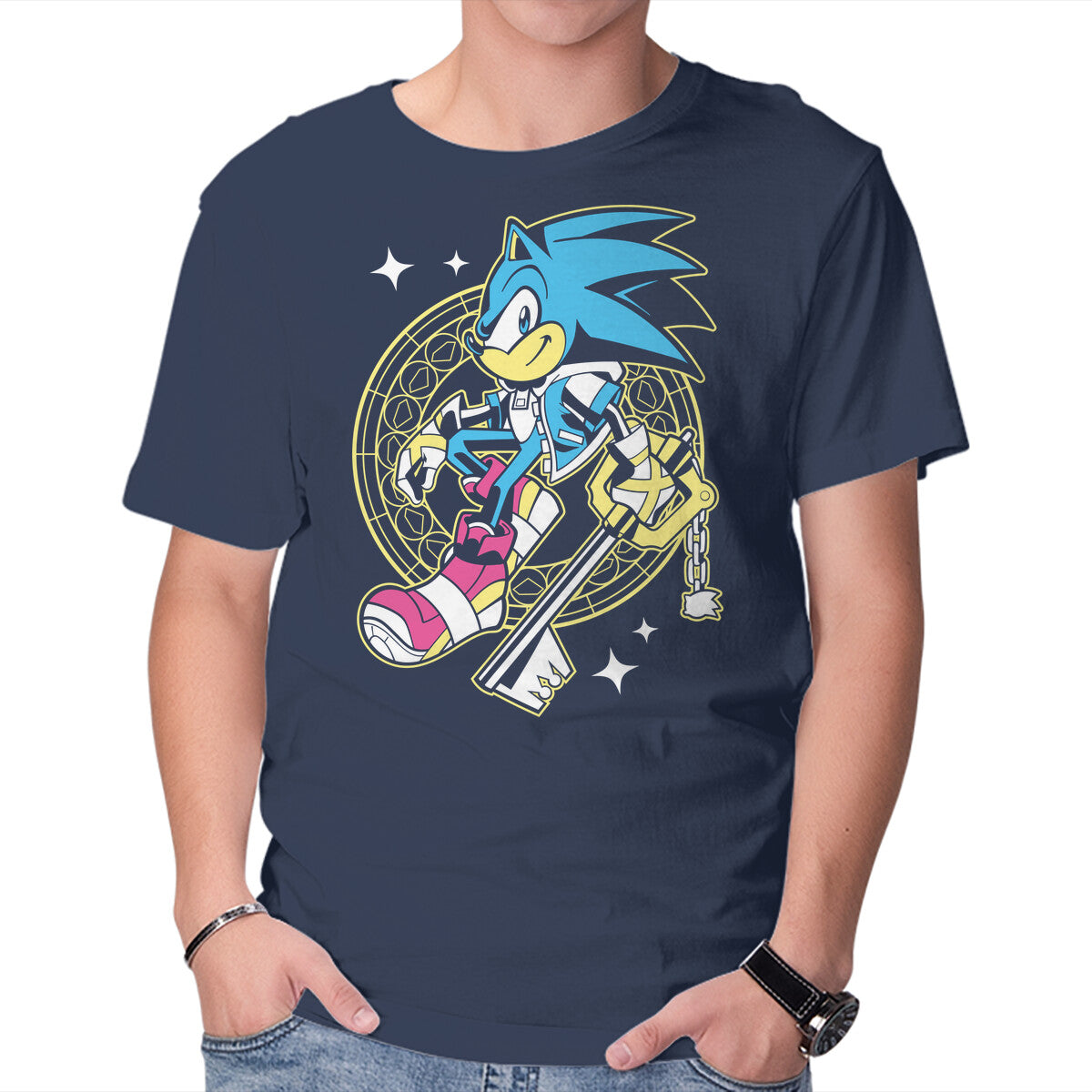 Blue Heart – Gaming Graphic T-Shirt in navy, product display