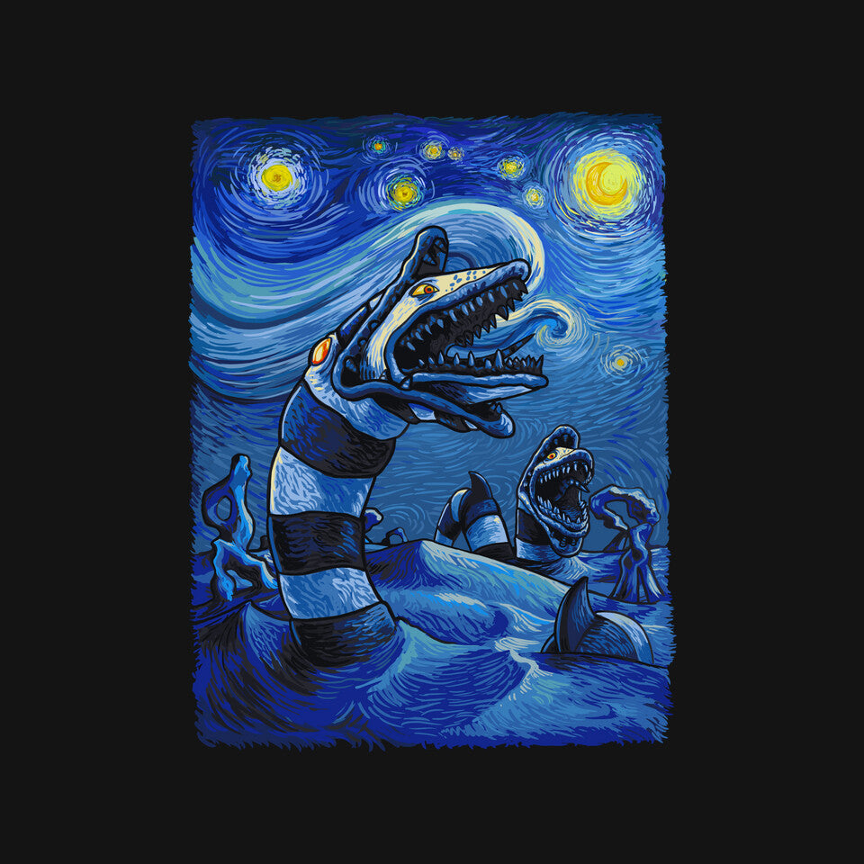 Starry Saturn – Horror Graphic T-Shirt design artwork for black graphic T-shirt