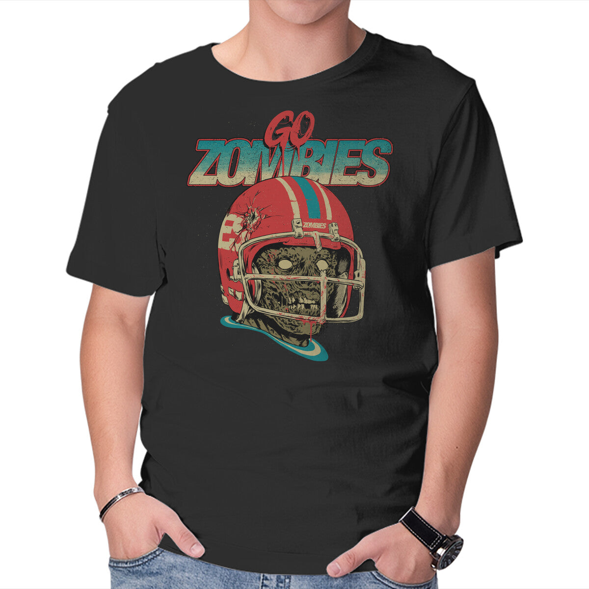 Go Zombies – Halloween Graphic T-Shirt in black, product display
