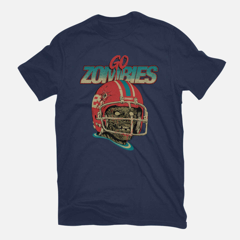 Go Zombies – Halloween Graphic T-Shirt in navy, flat-lay product view