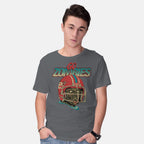 Model wearing charcoal Go Zombies – Halloween Graphic T-Shirt