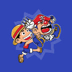 Super Stretchy Boy – Anime Graphic T-Shirt design artwork for royal blue graphic T-shirt