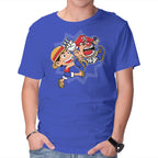 Super Stretchy Boy – Anime Graphic T-Shirt in royal blue, product display