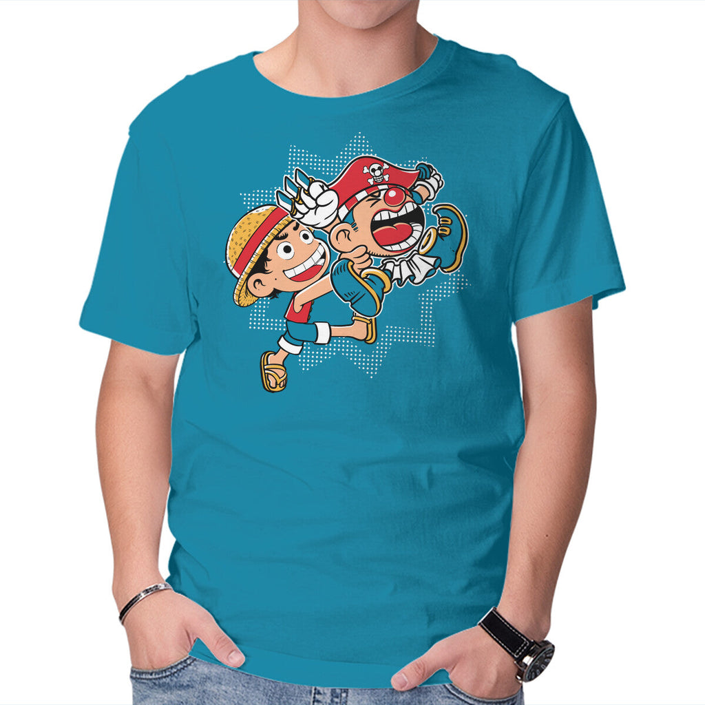 Super Stretchy Boy – Anime Graphic T-Shirt in turquoise, product display