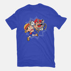 Super Stretchy Boy – Anime Graphic T-Shirt in royal blue, flat-lay product view
