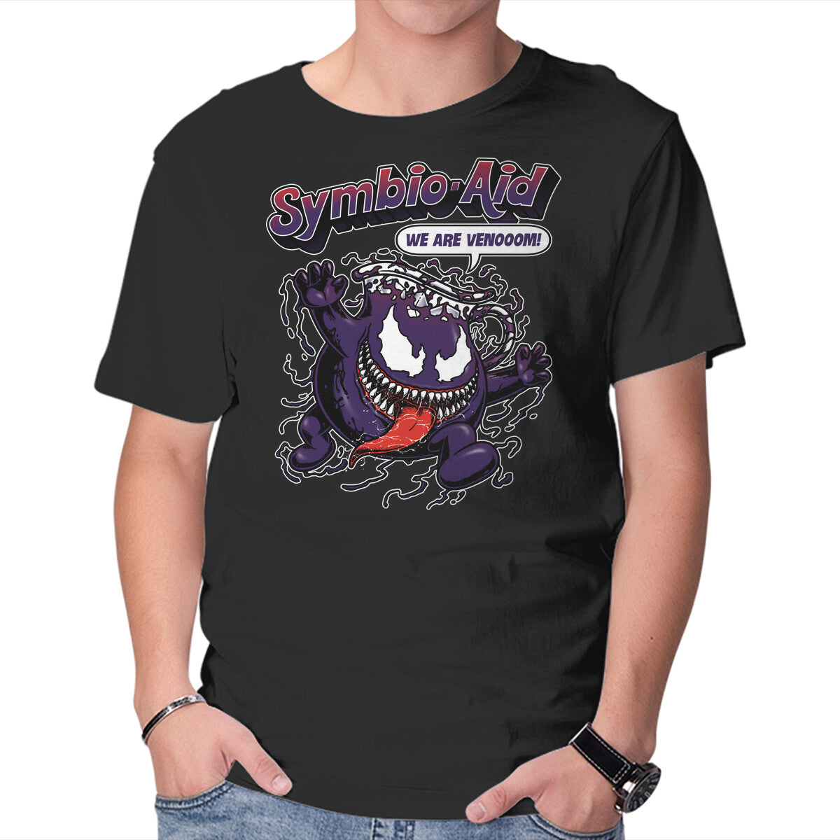 Symbio-Aid – Movie Graphic T-Shirt in black, product display