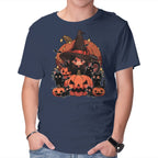Spellbound Kitties – Cat Graphic T-Shirt in navy, product display