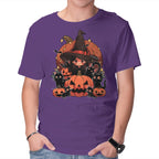 Spellbound Kitties – Cat Graphic T-Shirt in purple, product display
