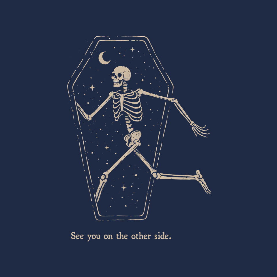 On The Other Side – Horror Graphic T-Shirt design artwork for navy graphic T-shirt