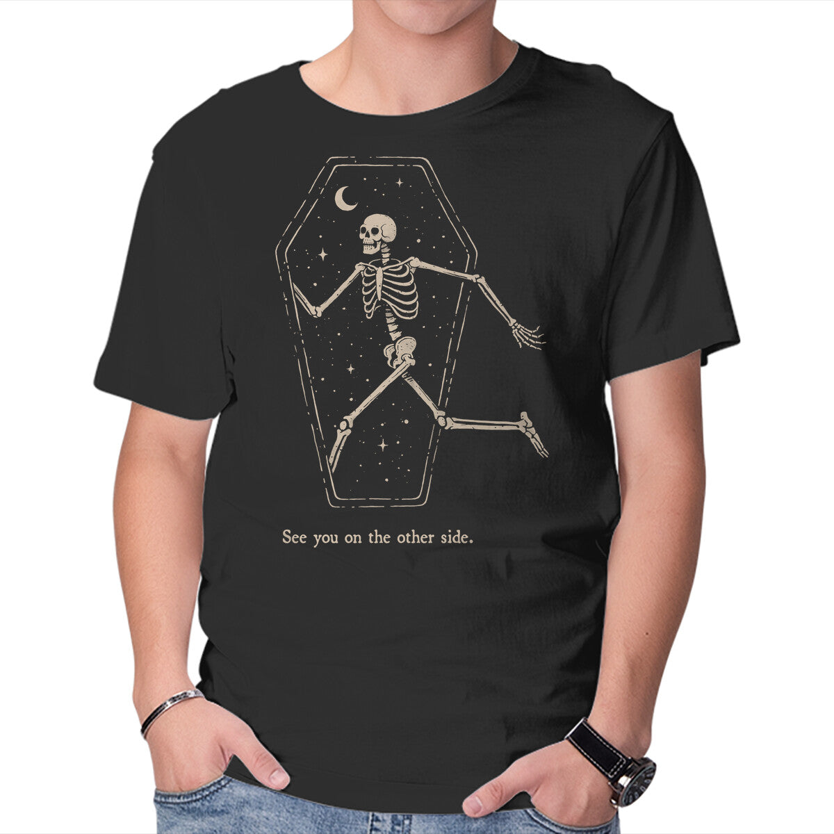 On The Other Side – Horror Graphic T-Shirt in black, product display