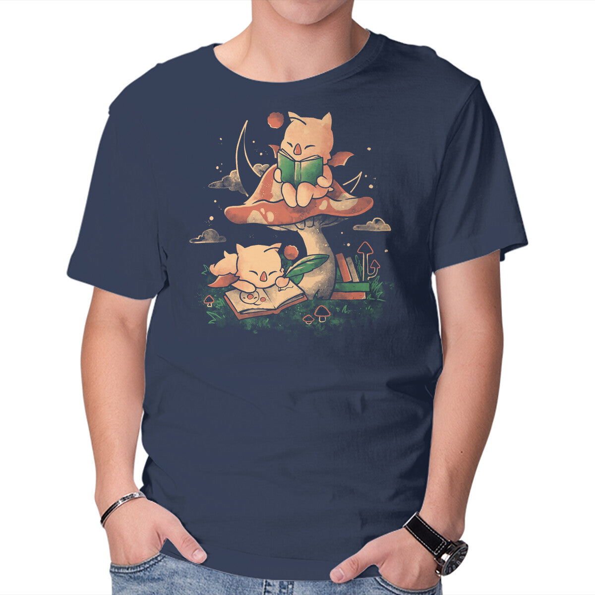 Kupo Readings – Gaming Graphic T-Shirt in navy, product display