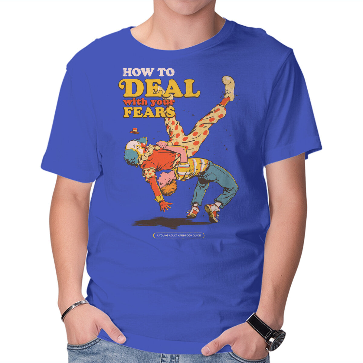 How To Deal With Your Fears – Halloween Graphic T-Shirt in royal blue, product display