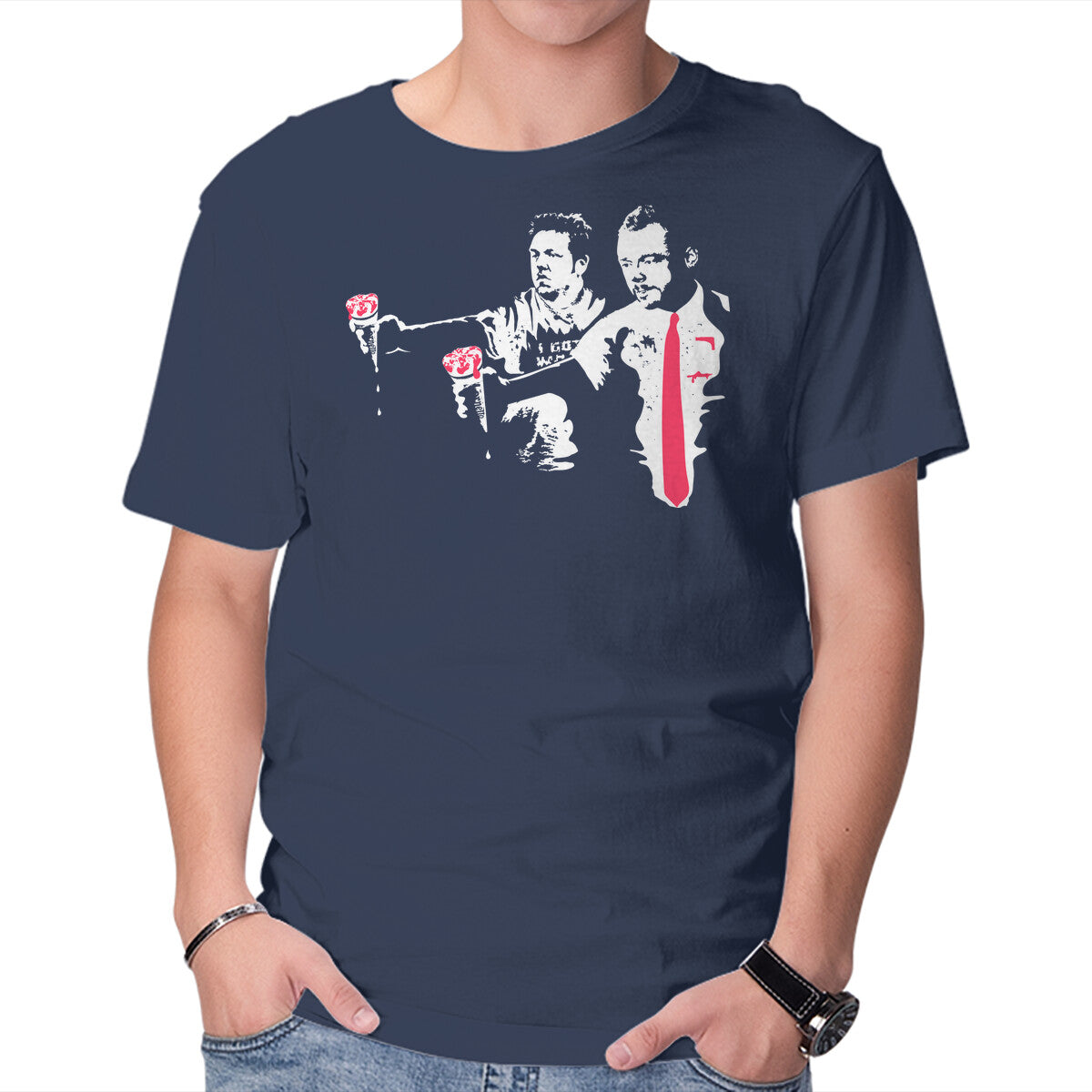 Strawberry Fiction – Halloween Graphic T-Shirt in navy, product display