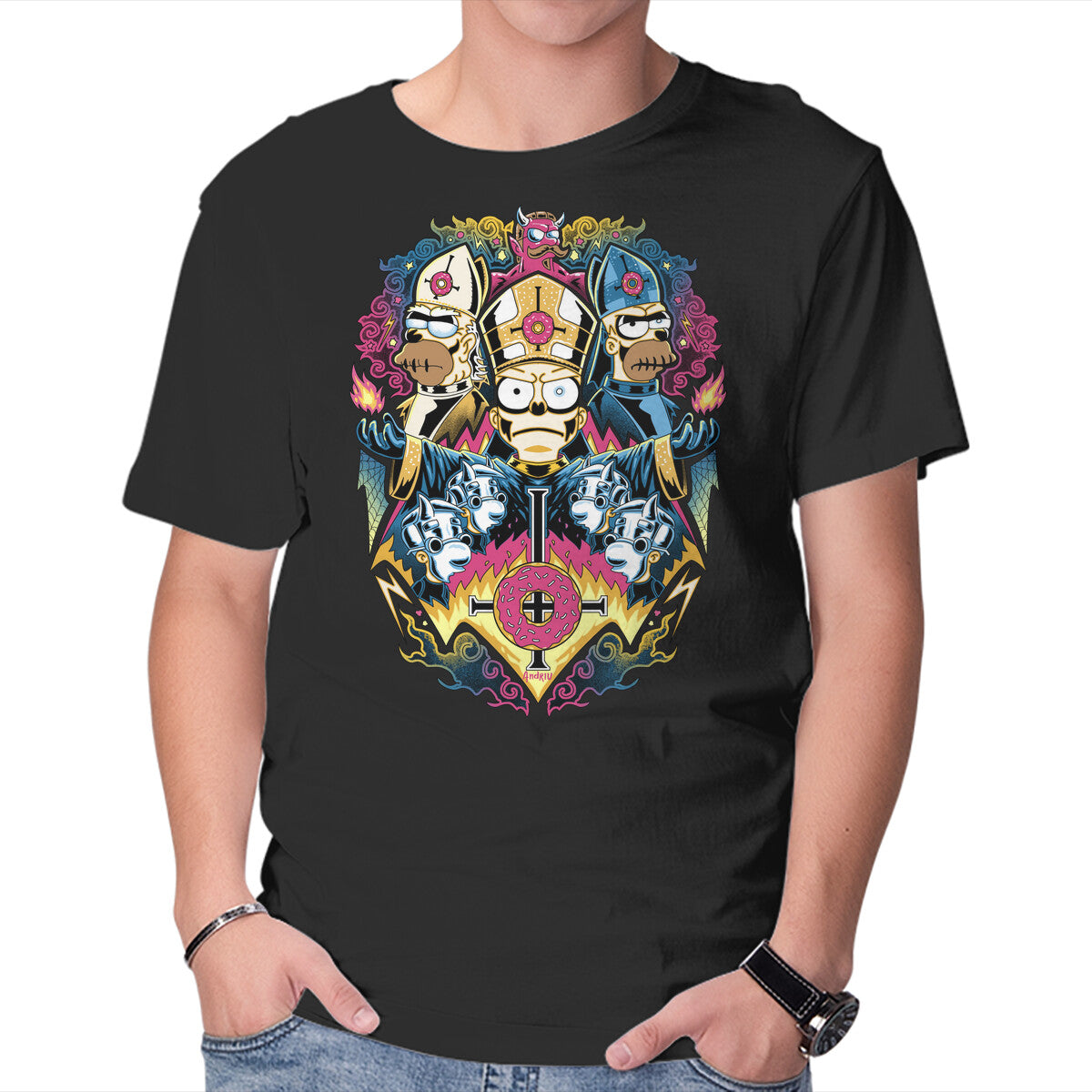 Papa Caramba – Music Graphic T-Shirt in black, product display