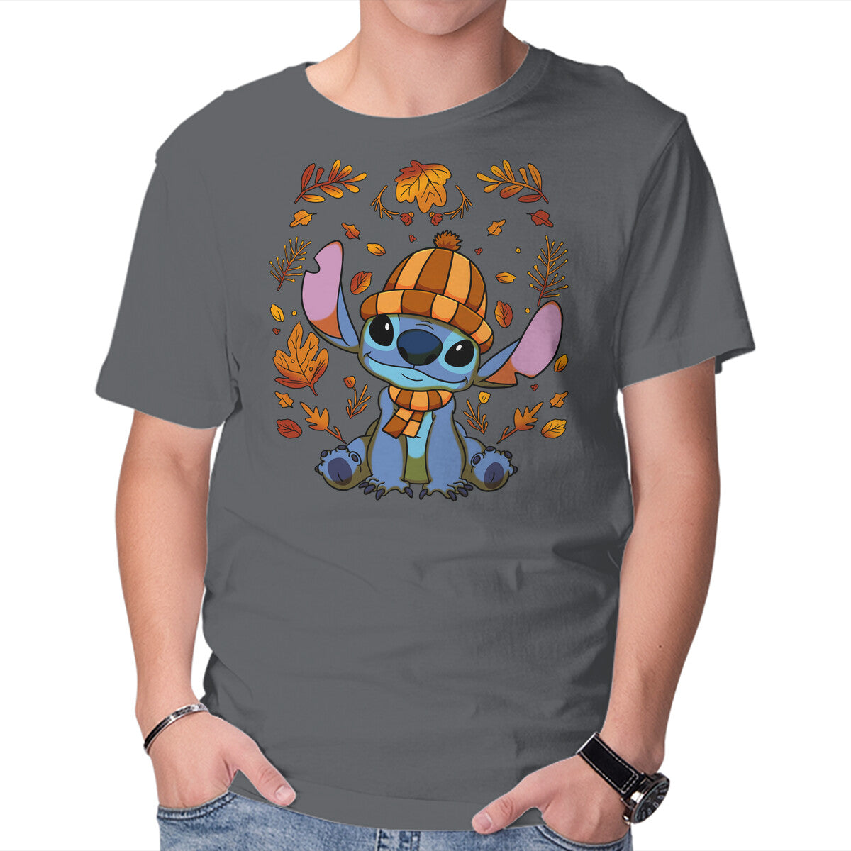 Fall Stitch – Movie Graphic T-Shirt in charcoal, product display