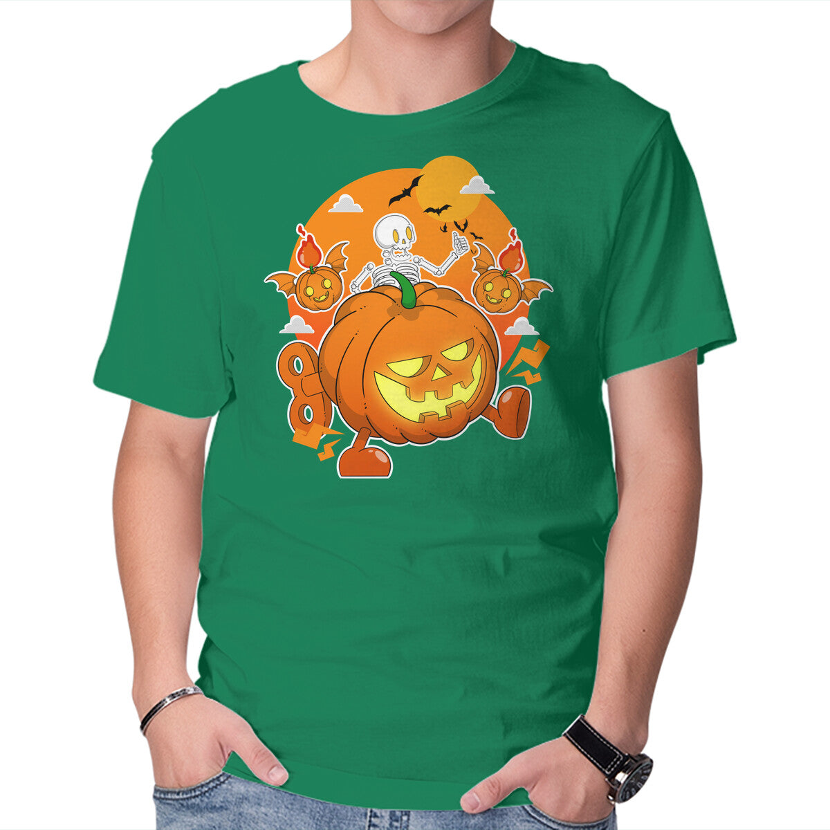 Halloween Parade – Halloween Graphic T-Shirt in green, product display
