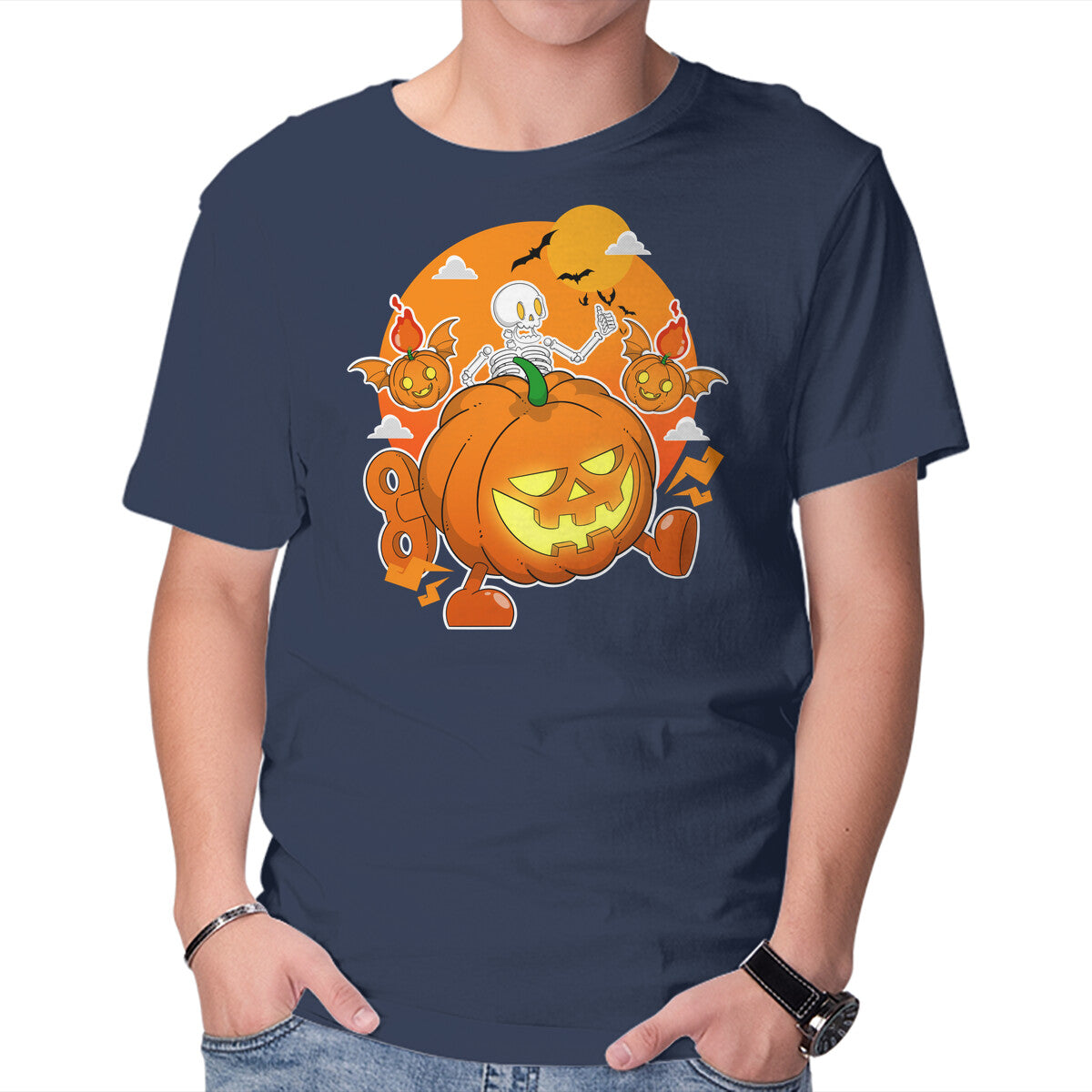Halloween Parade – Halloween Graphic T-Shirt in navy, product display