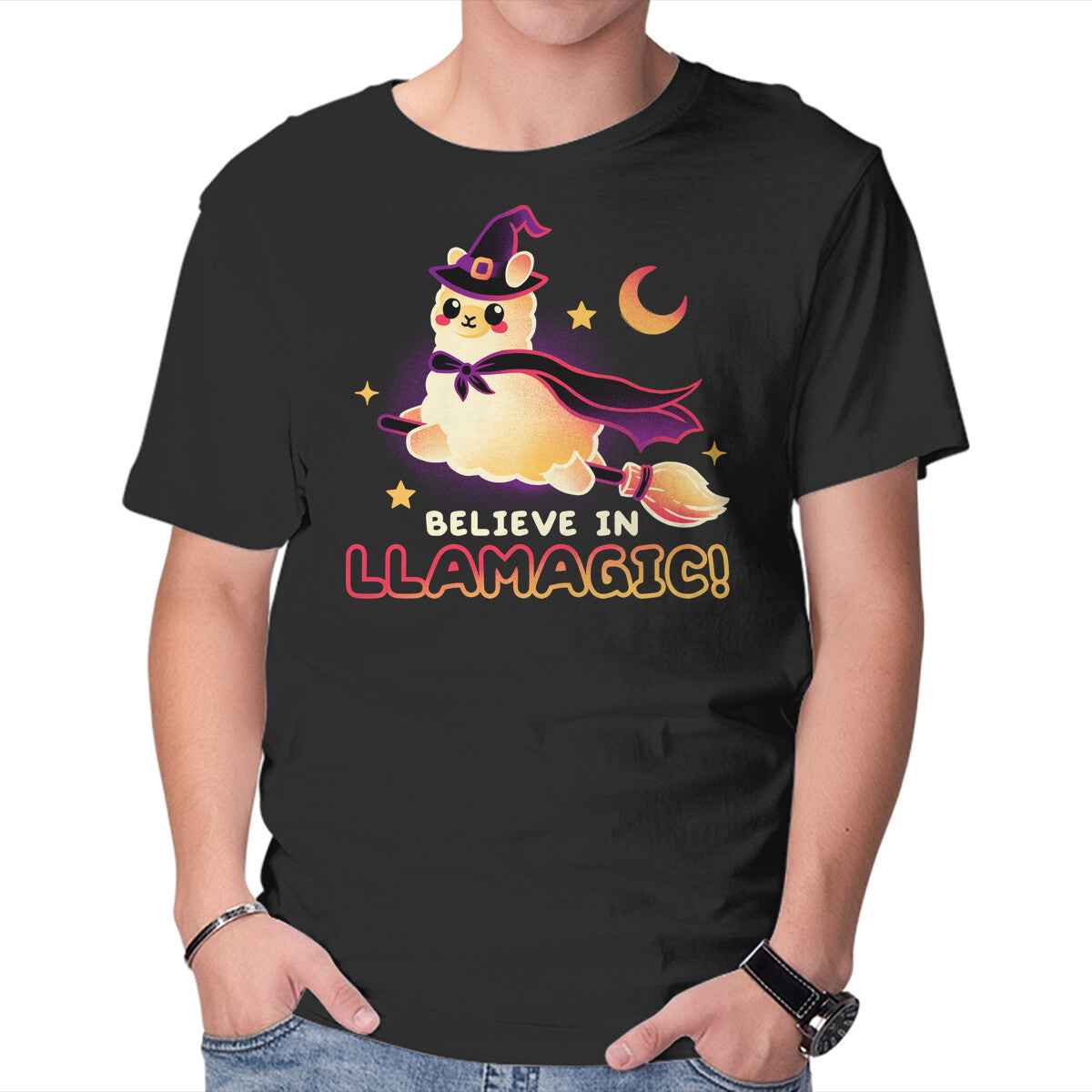 Believe In llamagic – Halloween Graphic T-Shirt