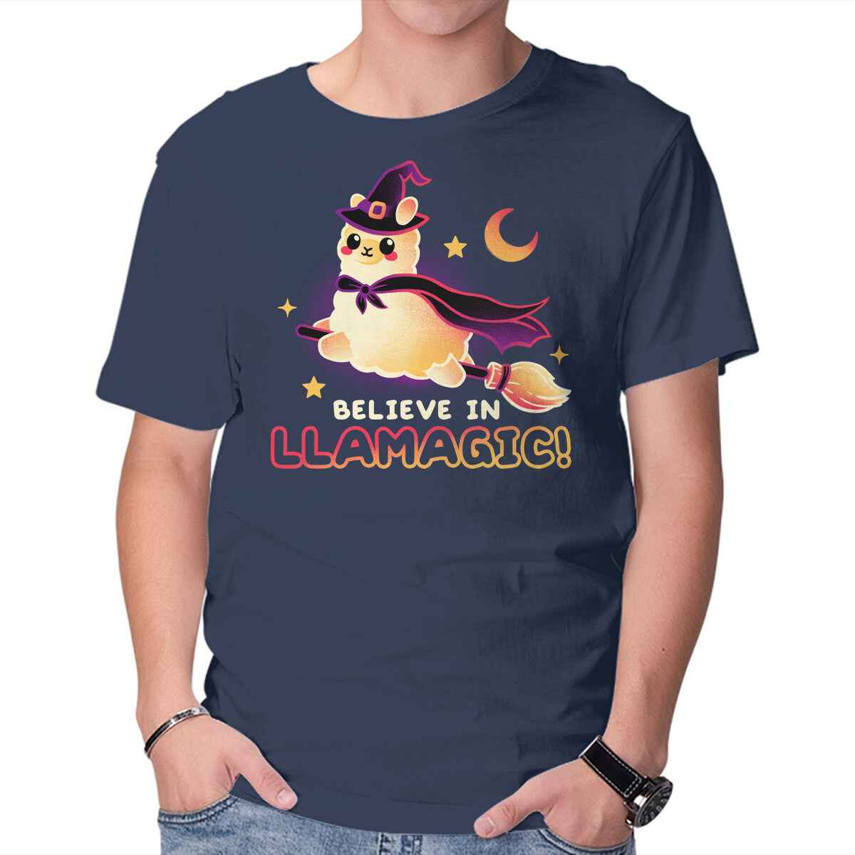 Believe In llamagic – Halloween Graphic T-Shirt