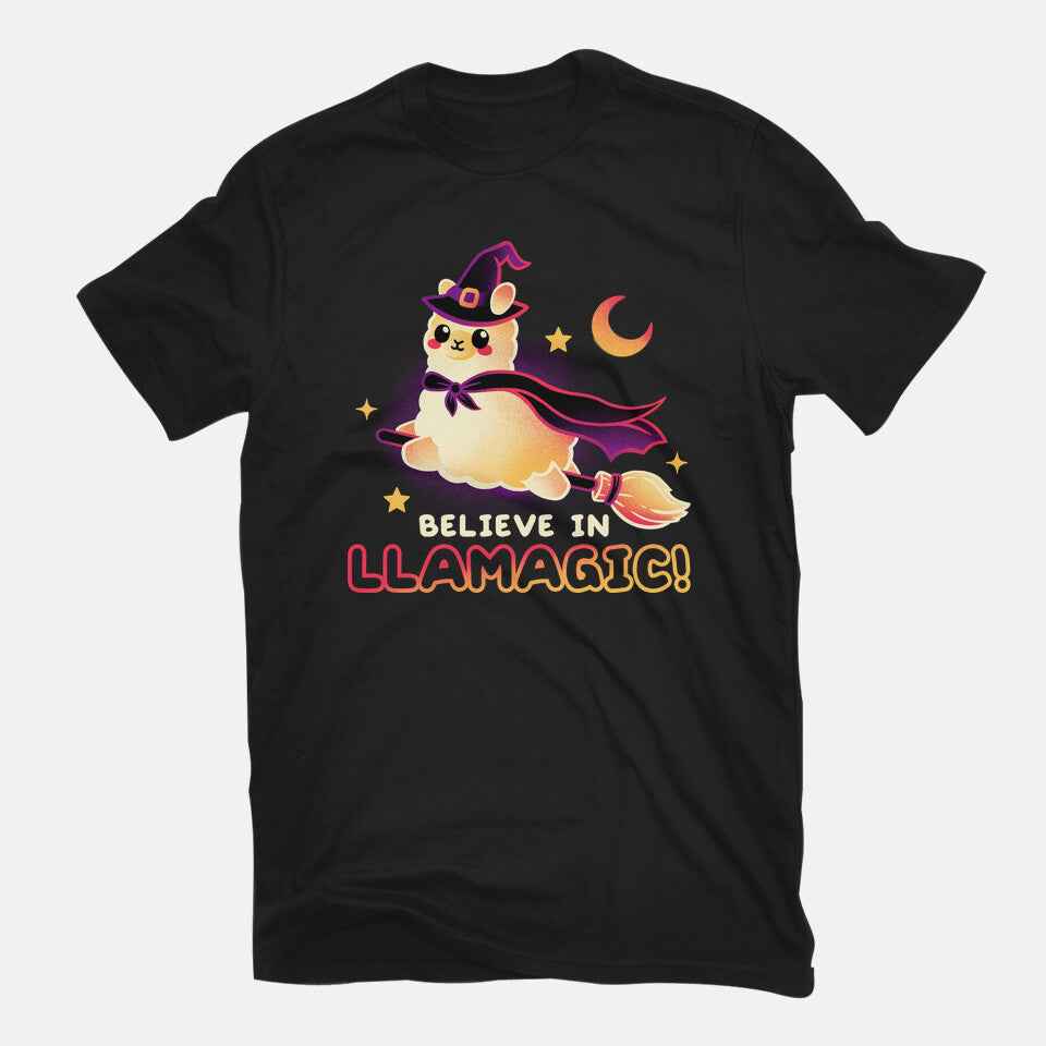 Believe In llamagic – Halloween Graphic T-Shirt