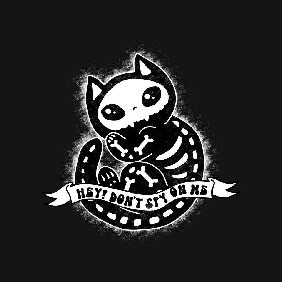 Don't Spy On Me – Cat Graphic T-Shirt design artwork for black graphic T-shirt