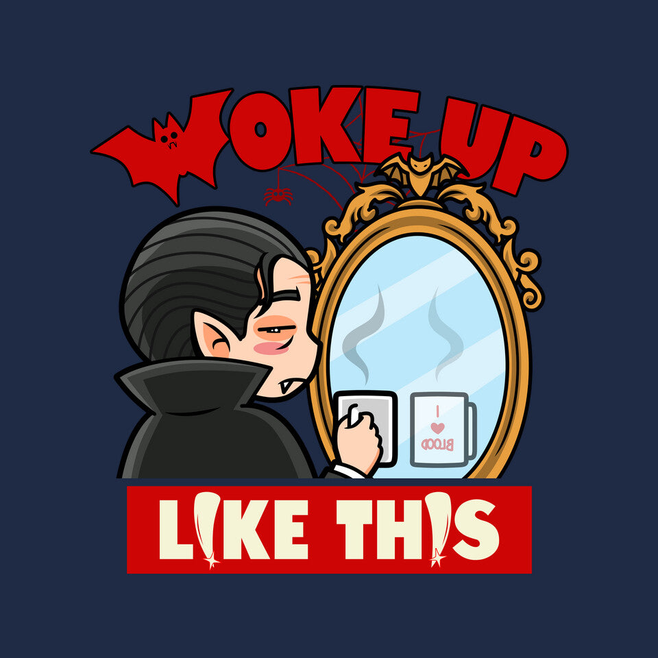 Vampire Meme – Halloween Graphic T-Shirt design artwork for navy graphic T-shirt