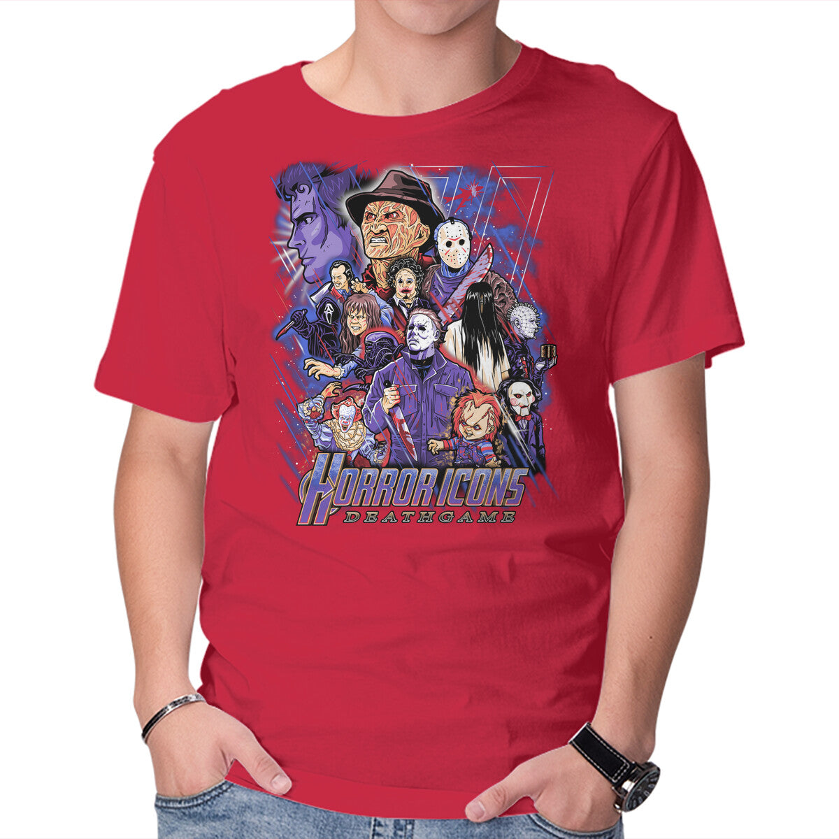 Deathgame – Halloween Graphic T-Shirt in red, product display