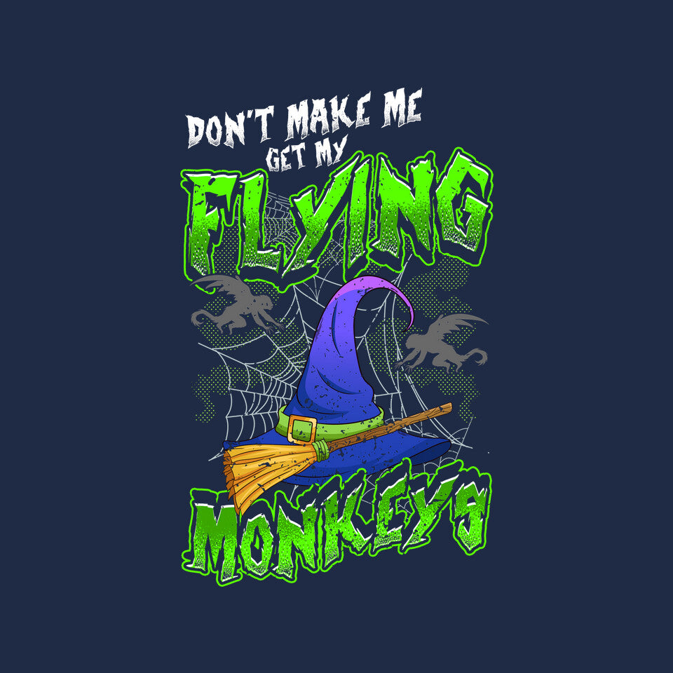 My Flying Monkeys – Halloween Graphic T-Shirt design artwork for navy graphic T-shirt