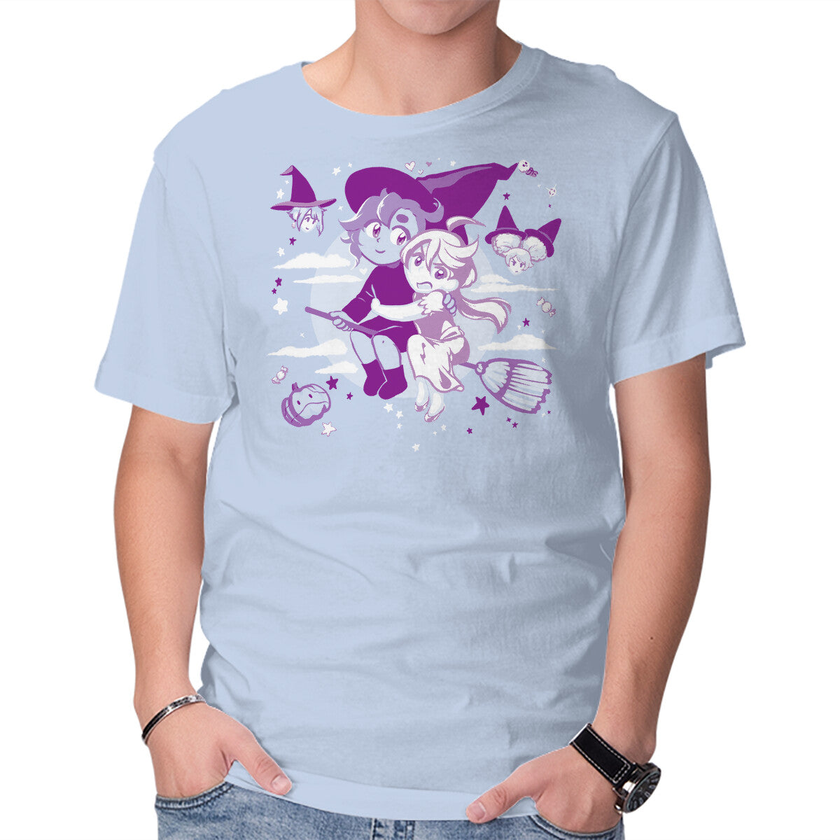 Witch's Bride – Halloween Graphic T-Shirt in blue, product display