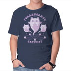 Purranormal Cativity – Cat Graphic T-Shirt in navy, product display