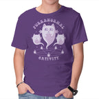 Purranormal Cativity – Cat Graphic T-Shirt in purple, product display