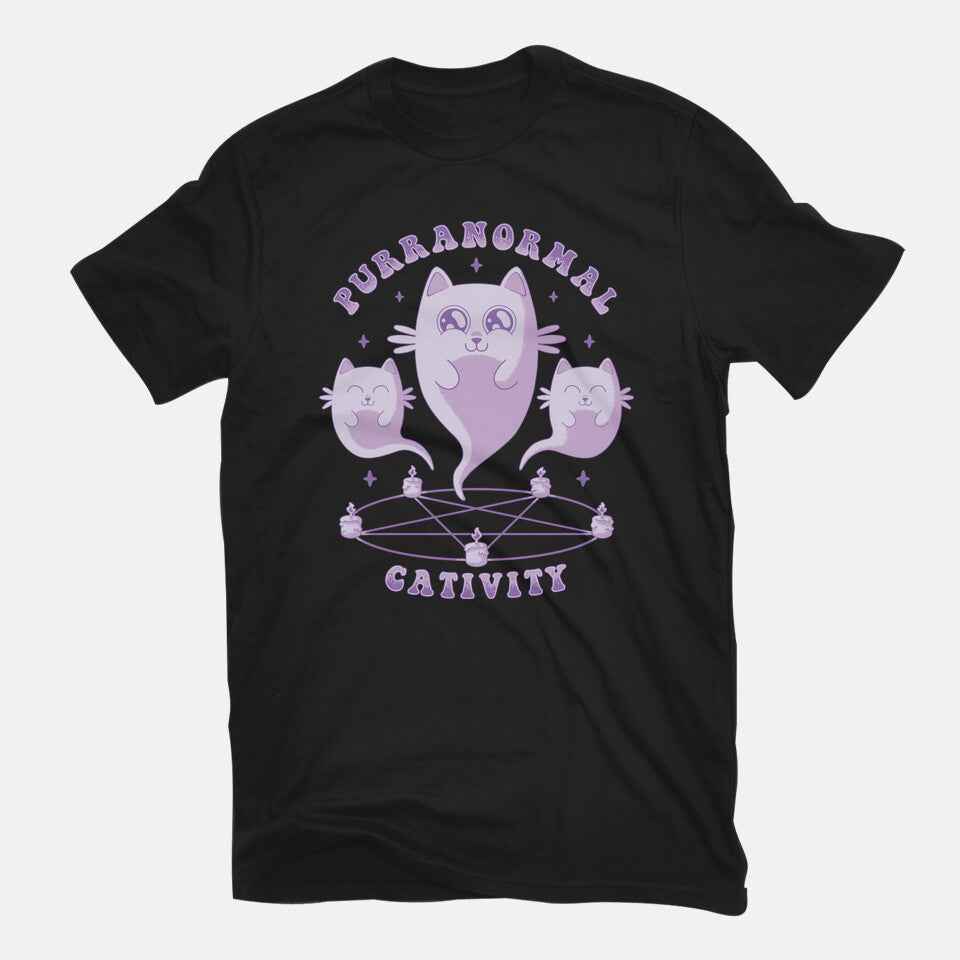 Purranormal Cativity – Cat Graphic T-Shirt