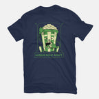 Horror Movie Addict – Halloween Graphic T-Shirt in navy, flat-lay product view