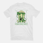 Horror Movie Addict – Halloween Graphic T-Shirt in white, flat-lay product view