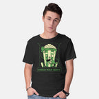 Model wearing black Horror Movie Addict – Halloween Graphic T-Shirt