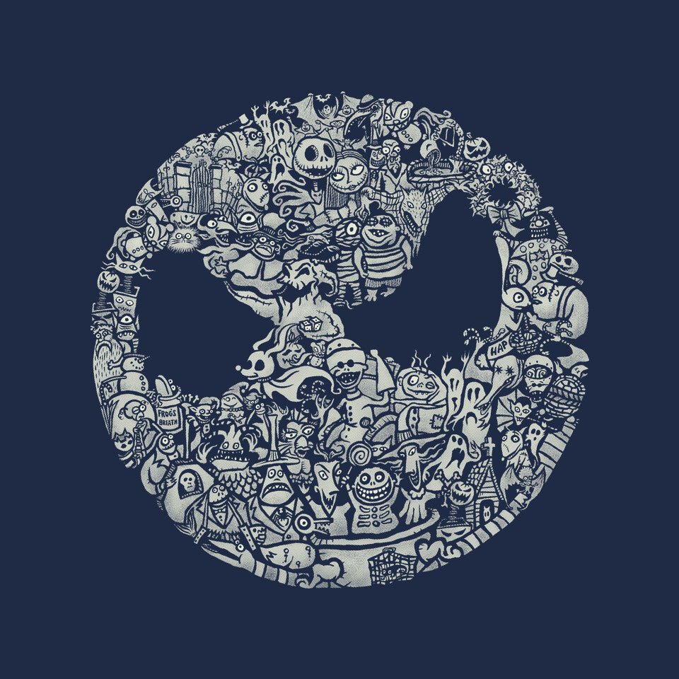 A Most Horrible Circle – Halloween Graphic T-Shirt design artwork for navy graphic T-shirt