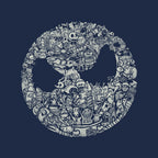 A Most Horrible Circle – Halloween Graphic T-Shirt design artwork for navy graphic T-shirt