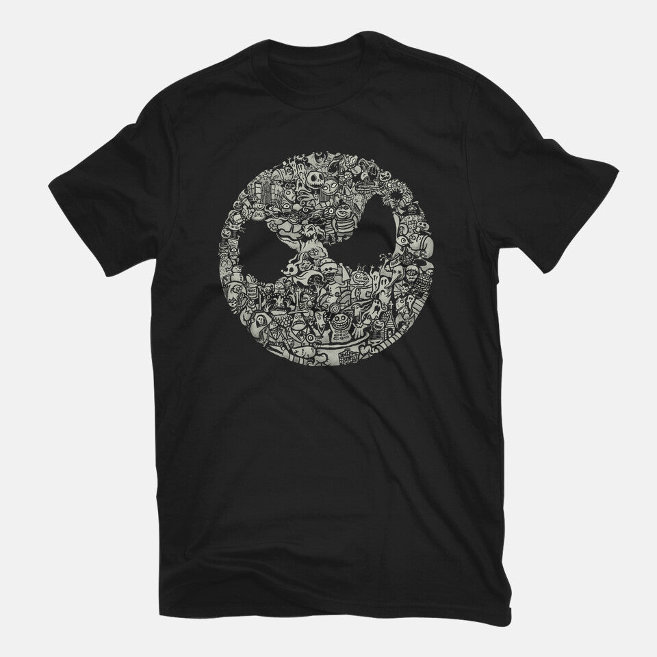 A Most Horrible Circle – Halloween Graphic T-Shirt in black, flat-lay product view
