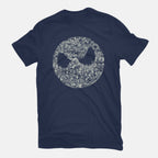 A Most Horrible Circle – Halloween Graphic T-Shirt in navy, flat-lay product view