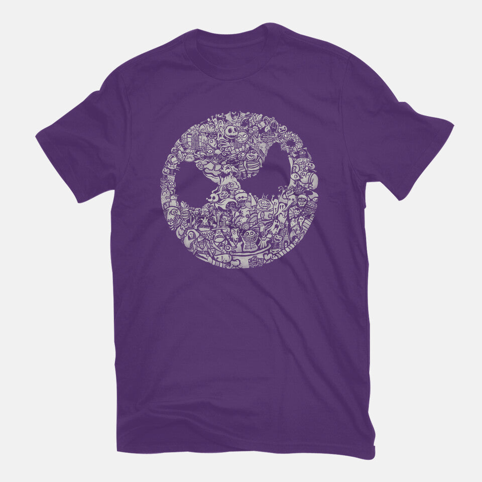 A Most Horrible Circle – Halloween Graphic T-Shirt in purple, flat-lay product view