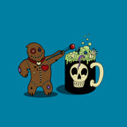 Voodoo Brew – Halloween Graphic T-Shirt design artwork for turquoise graphic T-shirt